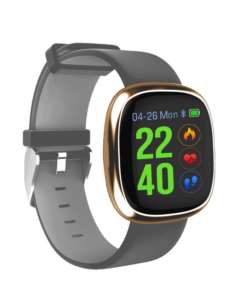 Smart Band Watch P2 Blood Pressure Heart Rate Monitor Smart Bracelet Pedometer Sleep Fitness Tracker for sport: Golden gray