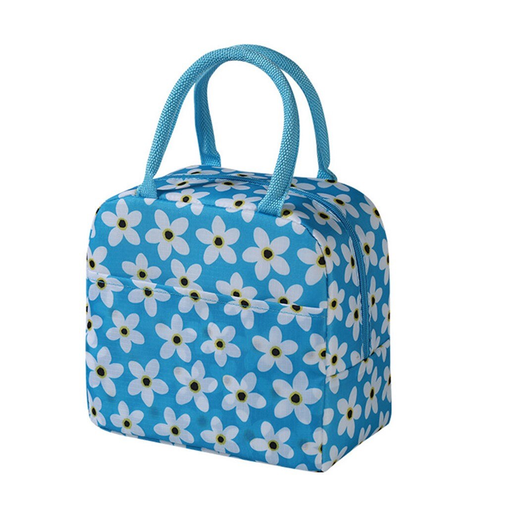 Borsa da pranzo per Picnic isolata per cartoni animati borsa da pranzo fredda portatile termica borsa da pranzo per alimenti termici borse da pranzo per Picnic per donna bambini: Blu