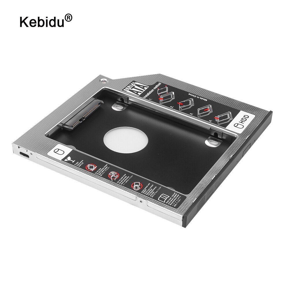 2nd HDD Caddy Hard Disk Drive 9.5mm 12.7mm Aluminium Alloy Case for 2.5&quot; SSD Case Hard Disk Bracket SATA III 3.0 for Notebook