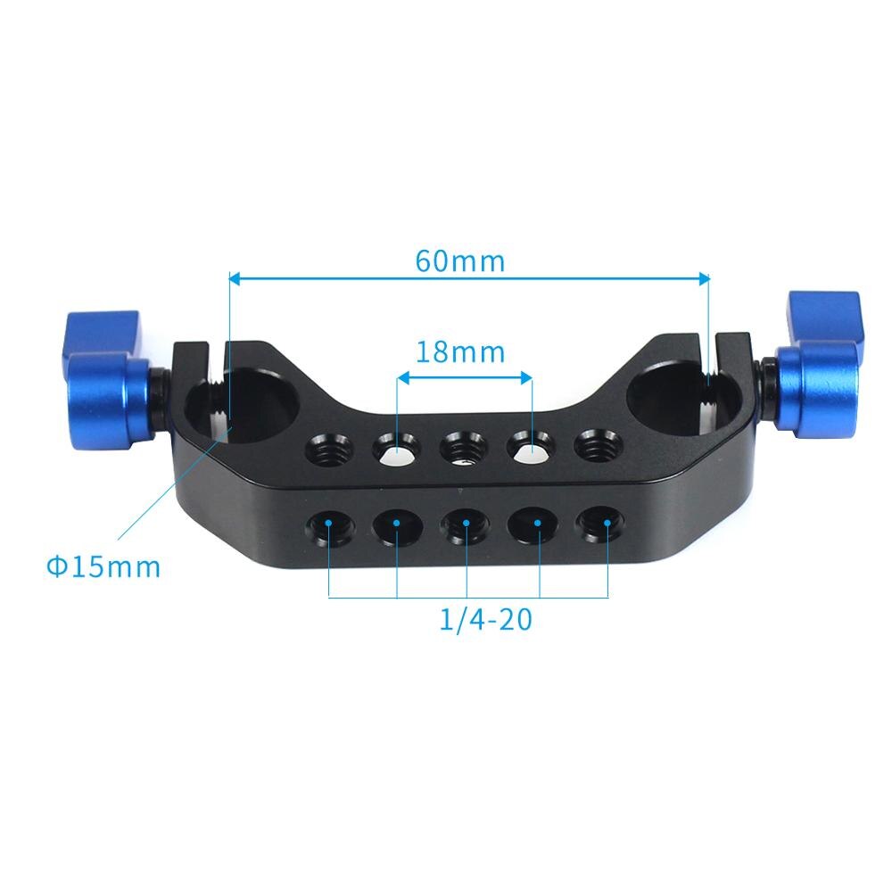 BGNING SLR Camera 15mm Rod Rig Rails Clamp 1/4" 3/8" Thread Telephoto Lens Holder Support Photography Follow Focus System: Bend 60mm Blue