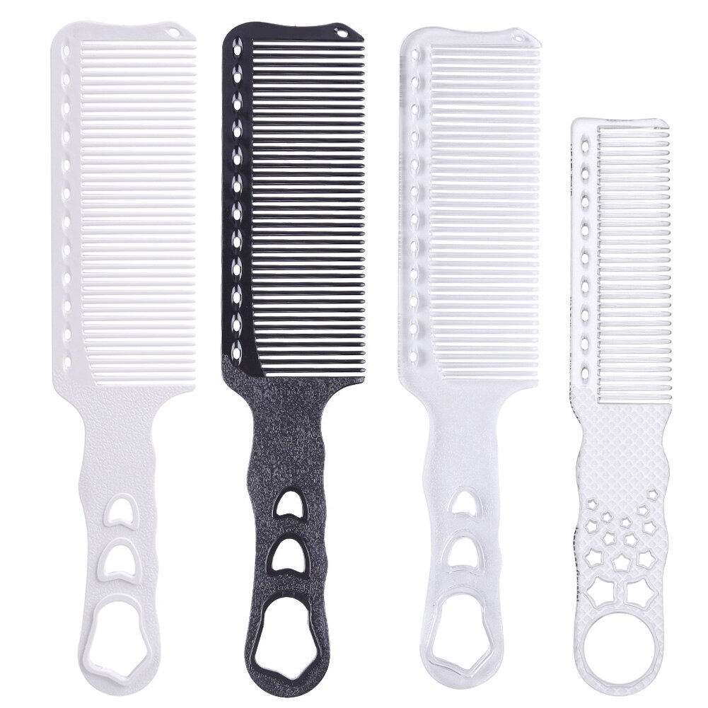 Cutting Comb Hair Salon Hairdressing Flat Top Clipper Comb Carbon Fiber Anti-static Wide Tooth Hair Trimmer Styling Tool