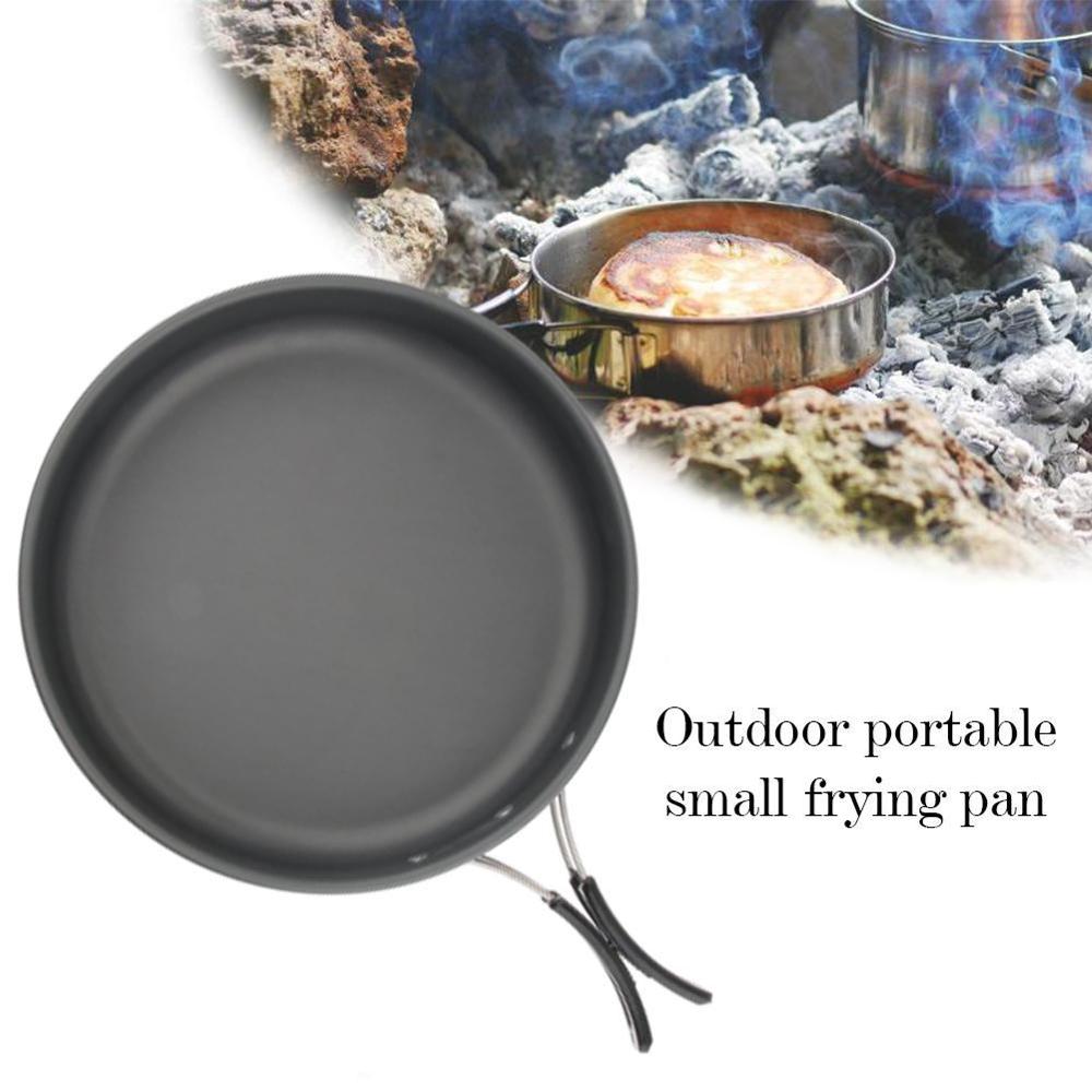 Outdoor Draagbare Pan Kleine Koekenpan Camping Picknick Koken Kookgerei Non-stick Pan Gebruiksvoorwerpen Camping Servies L0C4