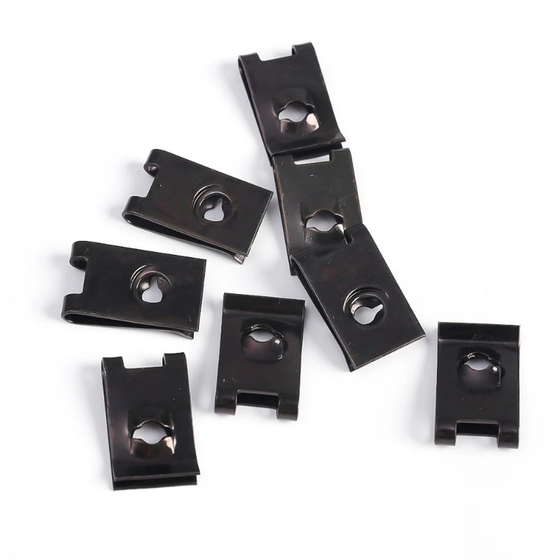 Auto selbstschneidende Schrauben U-Clips Stoßstange Kotflügel Zierplatte Befestigungselemente Automotive Metall U-Clips Auto Stoßstange schwarze Klemmen