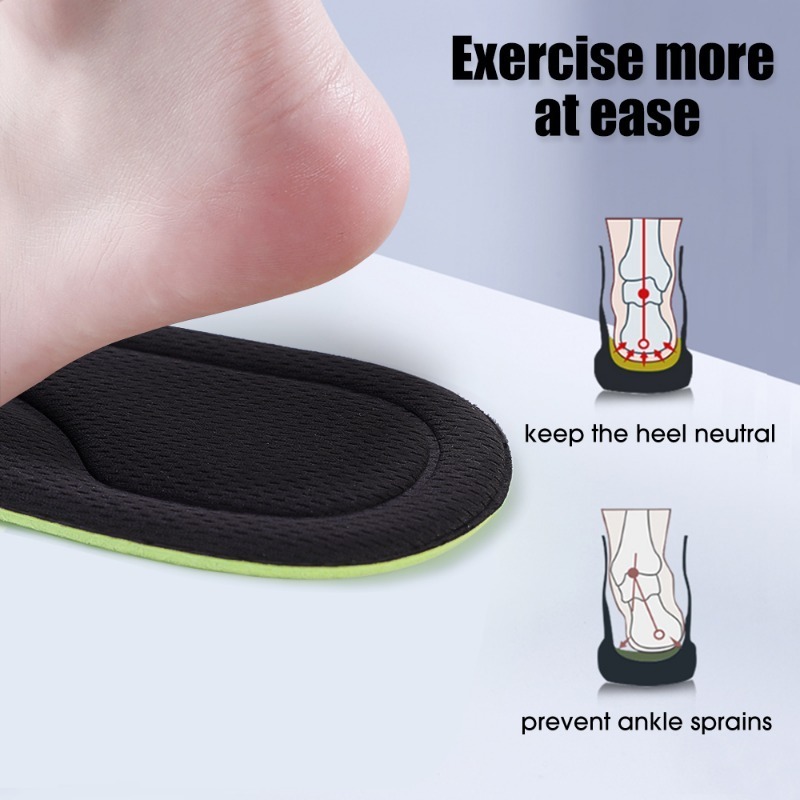 12/2pcs Sports Insoles for Shoes 5D Massage Soft Deodorant Breathable Shock Absorbant Cushion Running Insoles for Feet Men Women