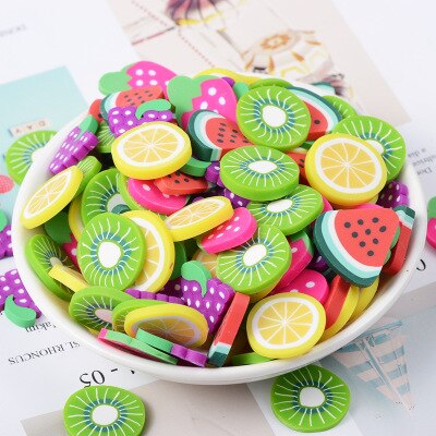 Lote de 20 unidades de arcilla de colores, Rodajas de frutas, uvas, limón, limones, arcilla polimérica, decoración DIY, artesanía hecha a mano 2cm: mixed