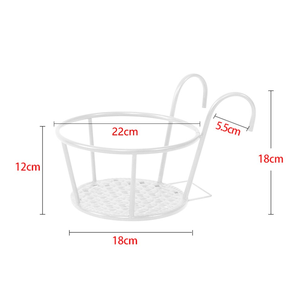 Flower Shelf Storage Rack Balcony Flower Stand Balcony Flower Rack Wall Hanging Green Dill Orchid Pot Iron Fence: Default Title