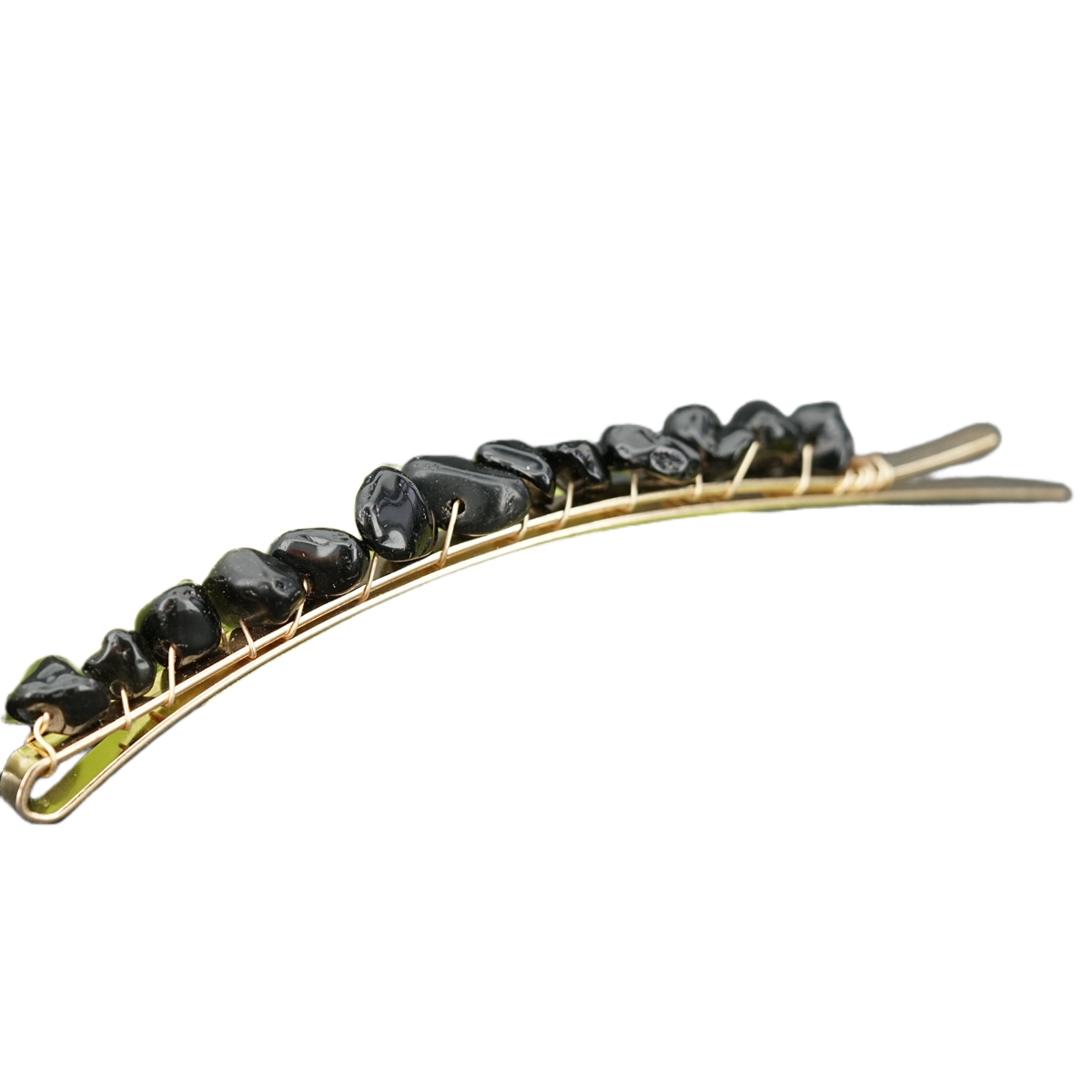 Women Hair Clip Pin Handmade Chip Gemstone Barrettes Hair Grips Accessories Crystal Bobby hairpin Girls Headwear: Yellow