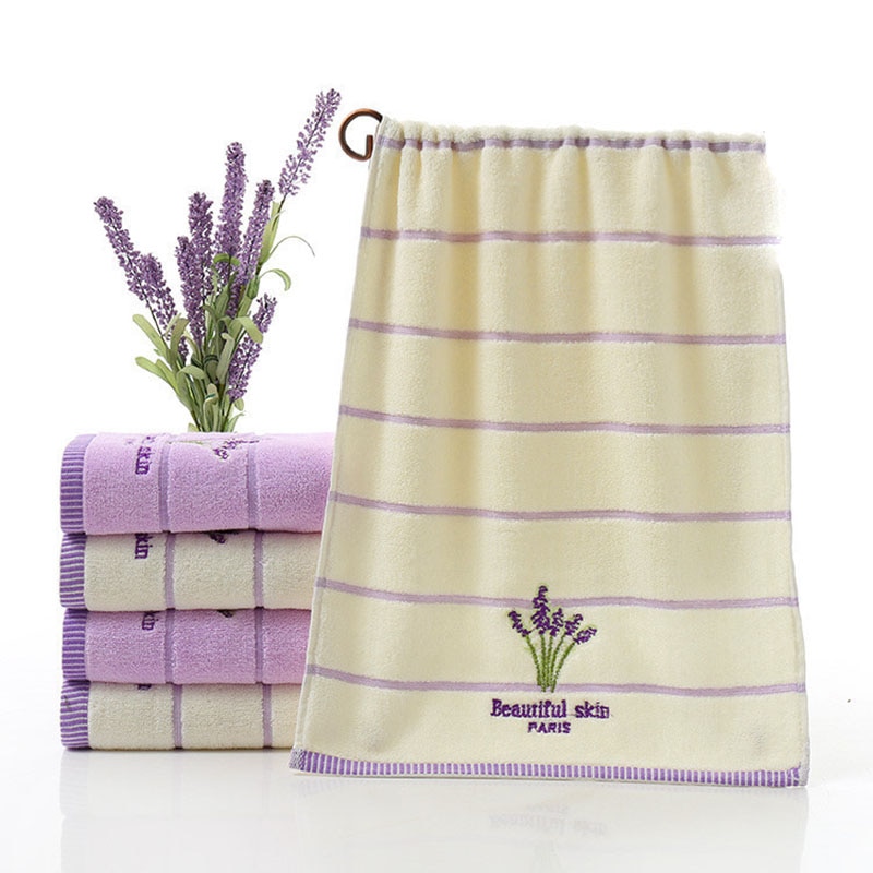34*75cm Stickerei Romantische Lavendel Handtücher Baumwolle Strand Handtuch Waschlappen Für die pool Servietten Küche Handtuch Toalha De banho
