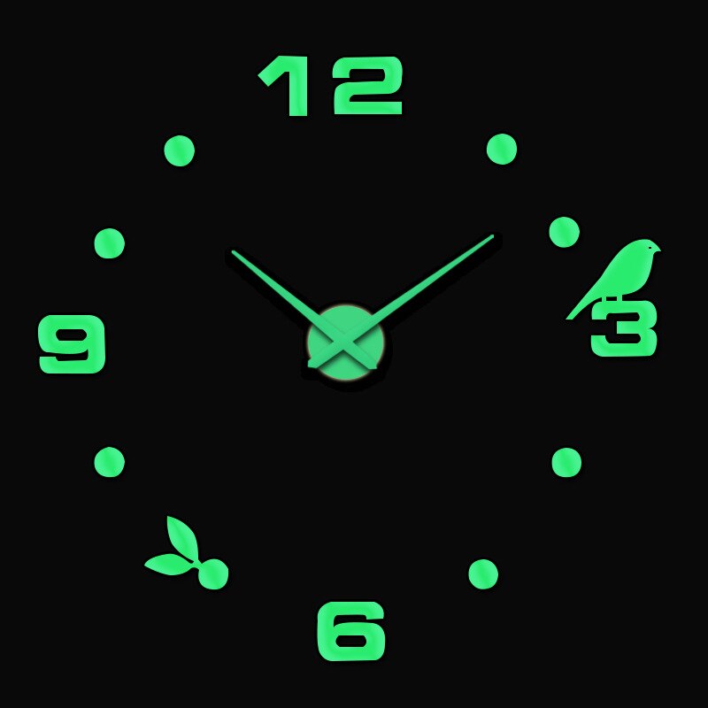 Divertenti orologi luminosi grande 3D fai da te specchio superficie arte orologio da parete adesivo Home Office Decor Wall Sticker creativo orologio da parete fai da te: A