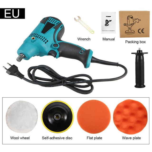 800W Car Polisher Grinding Machine 220V Mini Polishing Machine 3000RPM Auto Sanding Machine Orbit Waxing Polisher Power Tools: EU