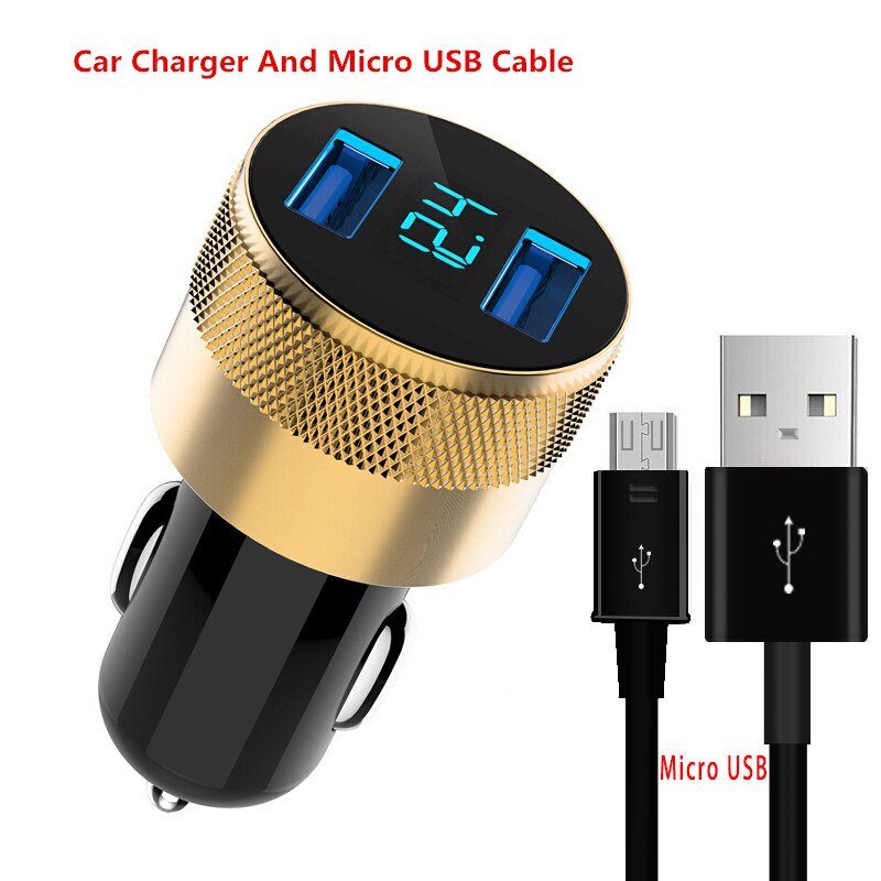 Dual Usb Car Charger Universel Led Display Auto-Oplader Snel Opladen Adapter Voor Iphone X 8 11 Xr Xs 7 Plus Huawei P40 P30 Pro