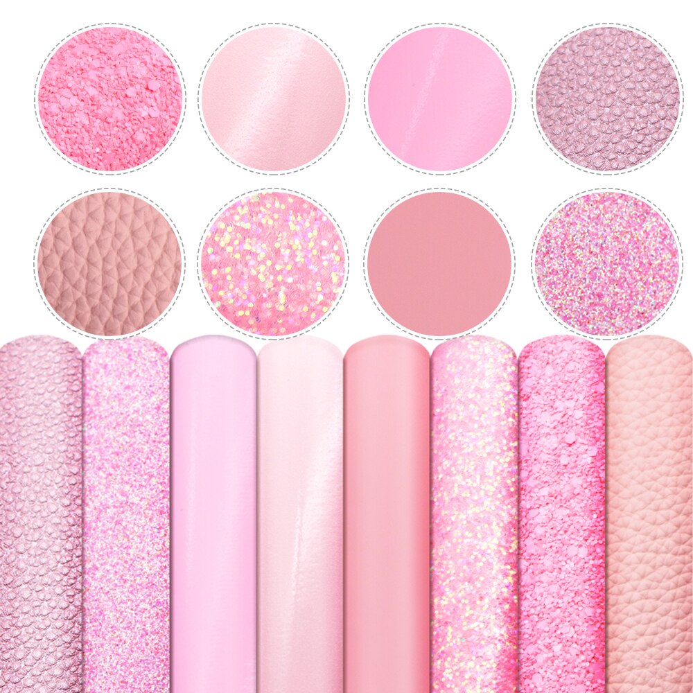 20*33cm Pink Faux Synthetic Leather Fabric For Bows Leather Crafts DIY Handmade Material,1Yc14880