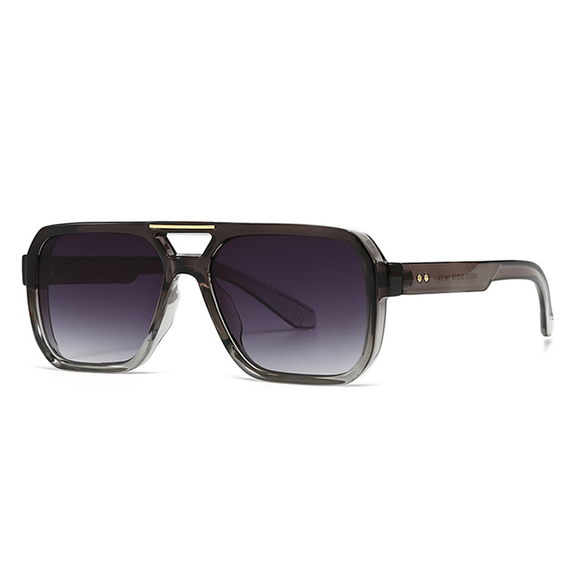 SO & EI, gafas de sol cuadradas de doble puente a la para mujer, remaches Retro, tonos de té azul UV400, gafas de sol con gradiente para exteriores para hombre: Rojo