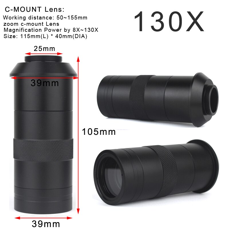 13 MP FHD 60FPS Microscope Camera 130X C-Mount Lens HDMI USB Industrial Electronic Digital Microscope for Phone Repair Soldering