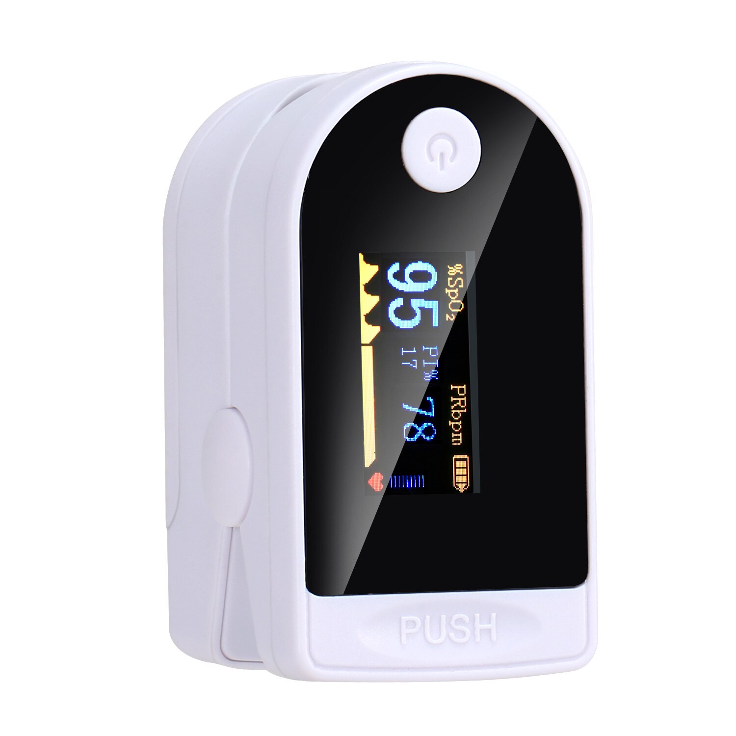 Blood Oxygen Finger Pulse Digital Fingertip Oximeter Oxygen Saturation Meter Finger Monitor Portable Oximetro (No Battery): W