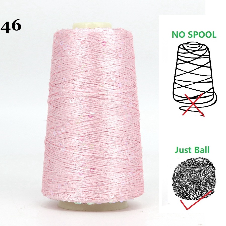 29 Color 50g/Ball /140M Sequins Cotton Yarn 6mm+3mm Special Glitter Match Thread DIY Accessories Rag Doll Knitting Lanas Crochet