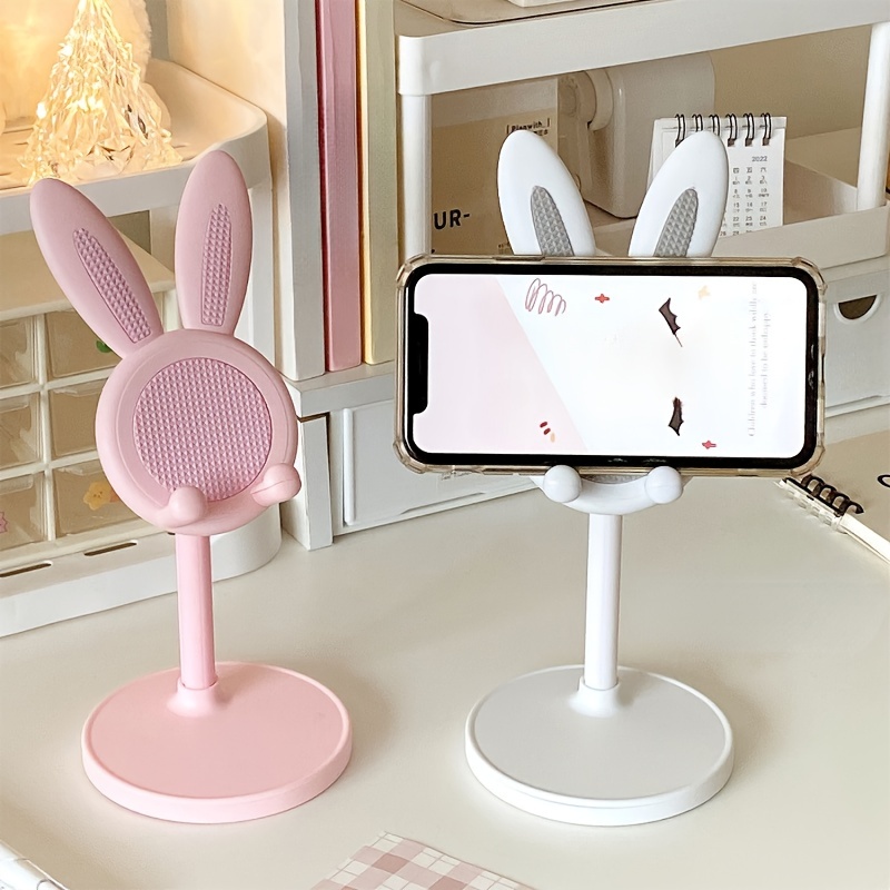 Stojak na telefon Cute Cartoon Bunny — regulowany i kompatybilny z iPhone, Kindle, IPad, Switch, tabletem i nie tylko!