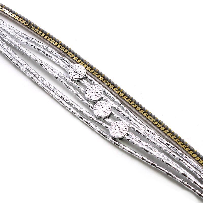 D &Ampere; D mehrschichtig Leder Armbinde Für Frauen wickeln Metall Reize modisch Schmuck Femme Zubehör Schmuck