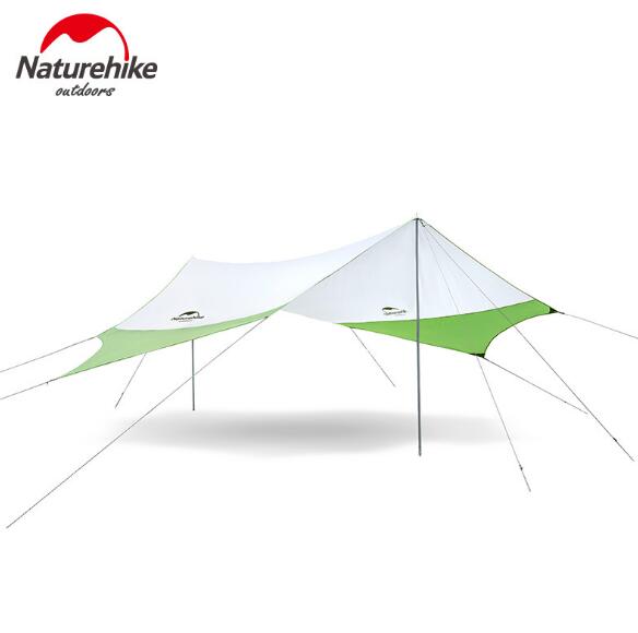 Naturehike Hexagonal canopy outdoor UV-proof beach tent, multi-person rain-proof awning, large pergola for camping: green L size