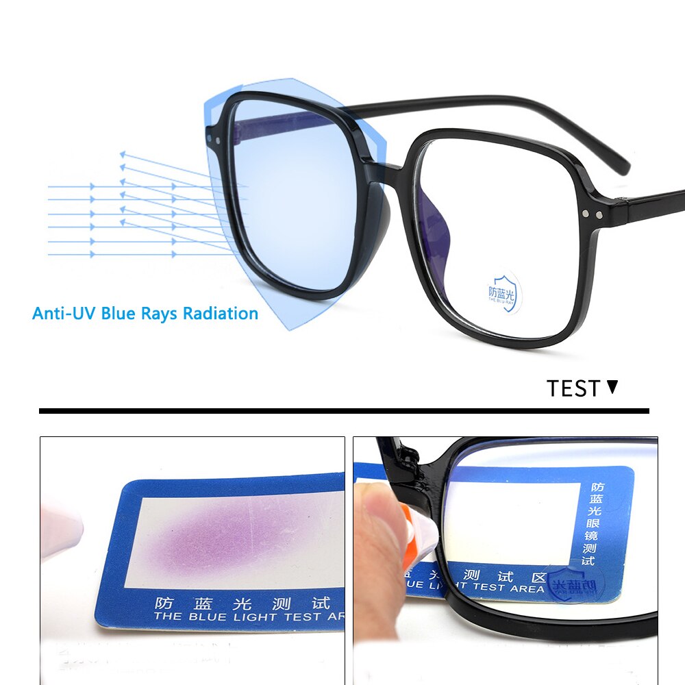 Anti-blauw licht ultralichte high-definition transparante vierkante bril straling myopie bril optische bril  -1.0 ~ -4.0