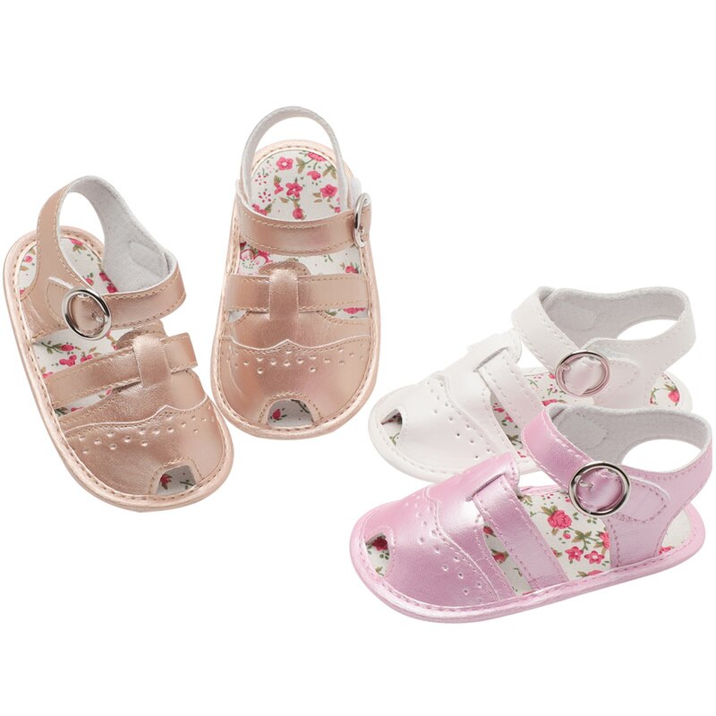 Baby Girl Shoes boy Sandals Toddler Infant PU Soft sole peep-toe Flower Outdoor walking First walkers Summer shoes for girl