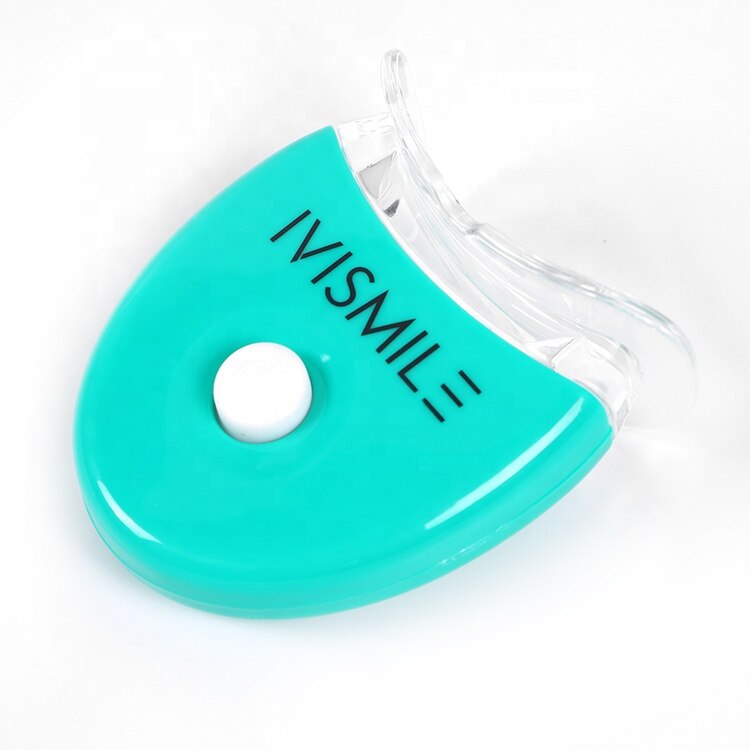 Dentes clareamento accelerator luz aprovado a pilhas led dentes branqueamento kit led luz siliconemoldable bandejas: green