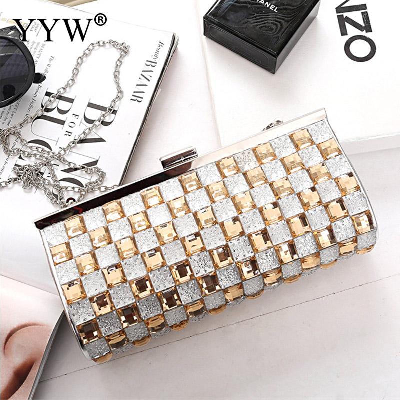 Lucky portátil moda embraiagens com strass xadrez bloqueio fecho sacos festa de noite sacos de casamento bolsas mini bolsa: 4