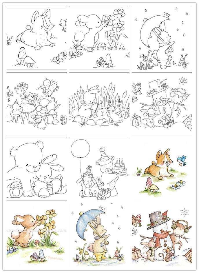 10x8 Bunny series Transparent Clear Silicone Stamp/Seal for DIY scrapbooking/photo album Decorative card making