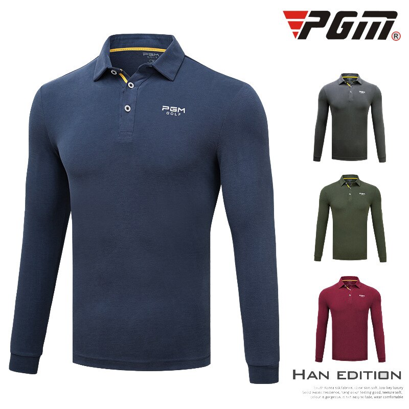 Golfdräkt herr långärmad t-shirt höst vinter andas anti skrynkla kläder modal kläder storlek m-xxl