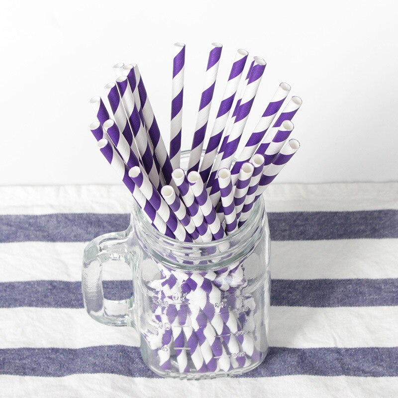 25 Stuks Gestreepte Papier Rietjes Voor Baby Shower Wedding Party Kids Verjaardagsfeestje Decoratie Benodigdheden Papier Rietjes: 7