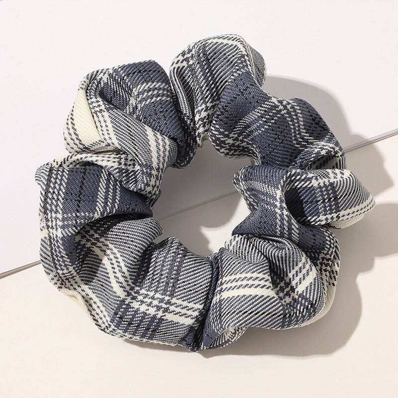 Vintage Bloemen Stof Haar Touw Haar Chouchou Meisje Bos Voor Vrouwen Elastische Haarband Paardenstaart Houder Haar Stropdas Gom Accessoires: Donkergrijs