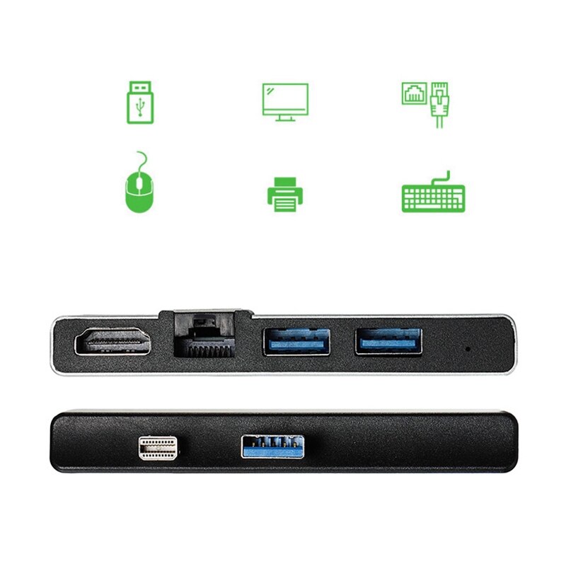 6 in 1 USB Laptop Docking Station 4K HDMI Gigabit Ethernet Adapter SD/TF Charge Docking Station For Surface Go