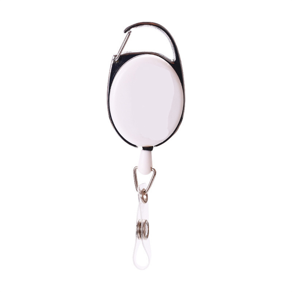 LLavero retráctil negro, llavero con insignia de identificación antipérdida con cuerda de alambre de acero elástica, accesorios para mochila, herramienta para exteriores: marrón