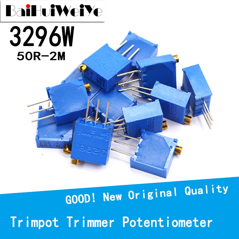10 sztuk/LOTE 3296W 3296 potencjometr potencjometr przycinarki 50R-2M ohm100R 200R 500R 1K 2K 5K 10K 20K 50K 100K 200K 102 504 104 205