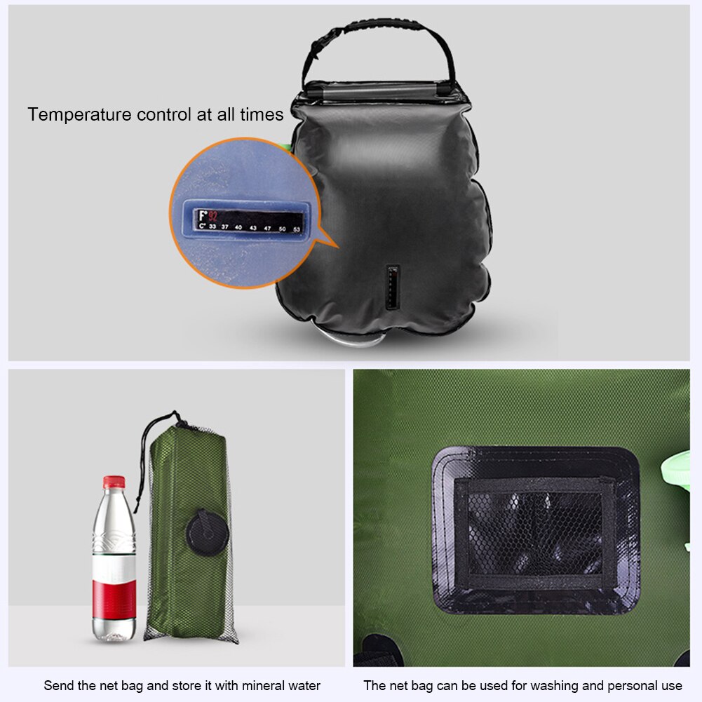 Faltbare 20L Solar- Energie Wasser Lagerung Taschen draussen Camping Wandern Tragbare Heizung Dusche bat Taschen