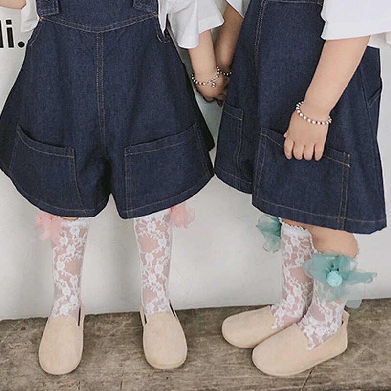 1-3Y Lace Flowers Baby Girls Socks Princess Summer Baby Lace Knee High Socks Girls Party Wedding Mesh Socks Soken Leg Warmer