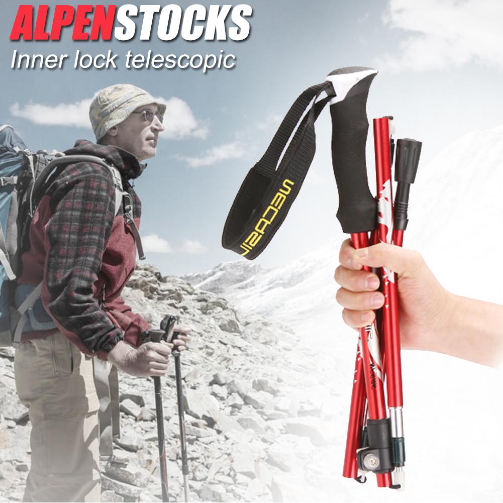 Walking Sticks Skillful Manufacture Trekking Pole 5 Sections EVA+Aluminum Telescopic Outdoor Hiking Walking Stick