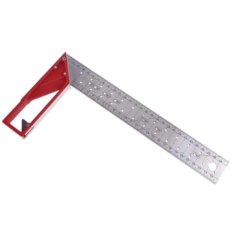45/90 Degree Triangle Square Ruler 30cm Stainless Steel Right Angle Ruler Woodworking Try Square for Multiple Purposes Carpenter