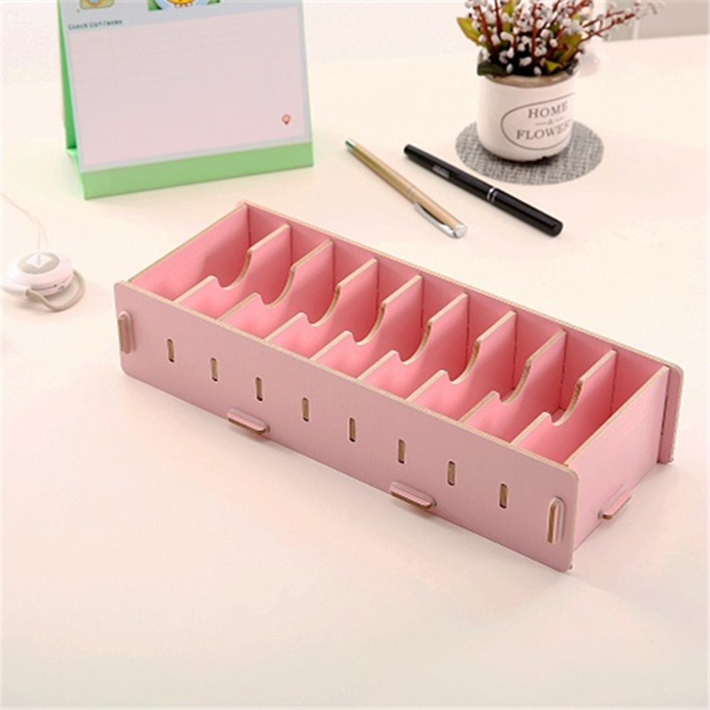 DIY Bamboo Wooden Bussiness Card holder Stationery Memo Note Holder Storage box