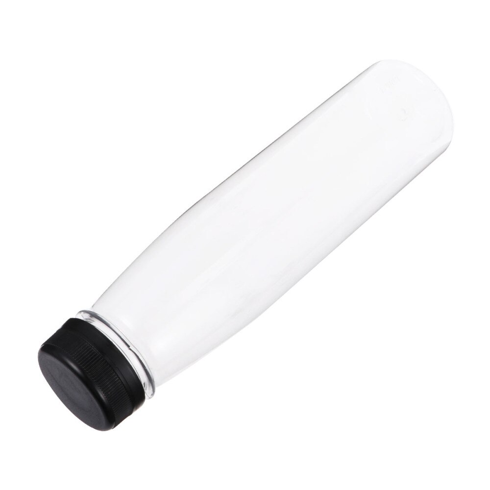 10PCS 330ml Empty Storage Containers Clear PET Bottles Plastic Beverage Drink Bottle Juice Bottle Jar with Lids (Black Caps)