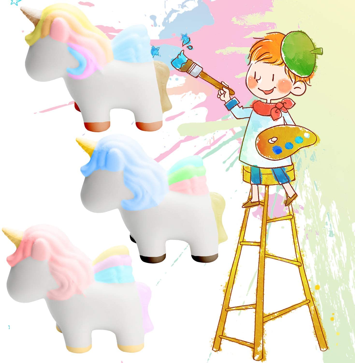 11Pcs Diy Dieren Kawaii Squishy Speelgoed 1Pcs + 10 Stuks Wit Romige Langzaam Stijgende Zacht Voedsel Sleutelhangers Voor kinderen Kids Willekeurige Stijl