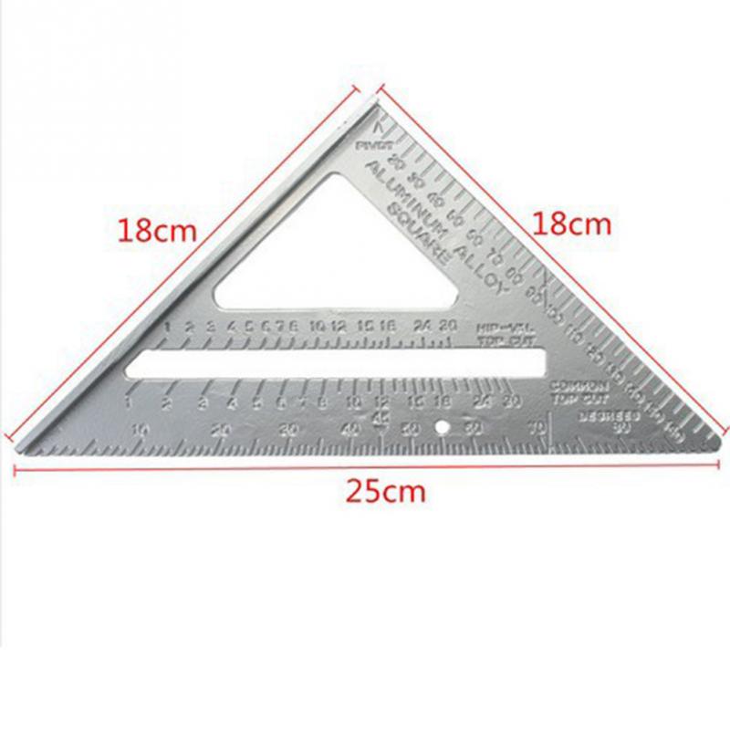 Aluminium Driehoek Liniaal Gradenboog 90 Graden Hoek Inch Vierkante Heerser Houtbewerking Meetinstrumenten
