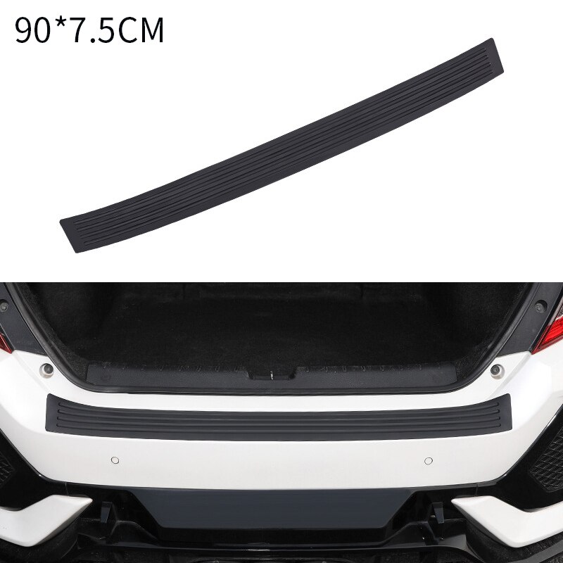 Universal Car Trunk Door Guard Strips Sill Plate Protector Rear Bumper Guard Rubber Mouldings Pad Trim Cover Strip Car Styling: 90cm x 7.5cm Black