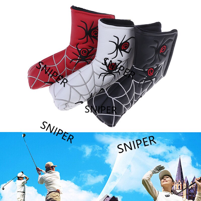 Nuovo ricamo Spider Golf Putter Cover con copricapo Web argento per Blade Golf Putte Head Cover 3 colori