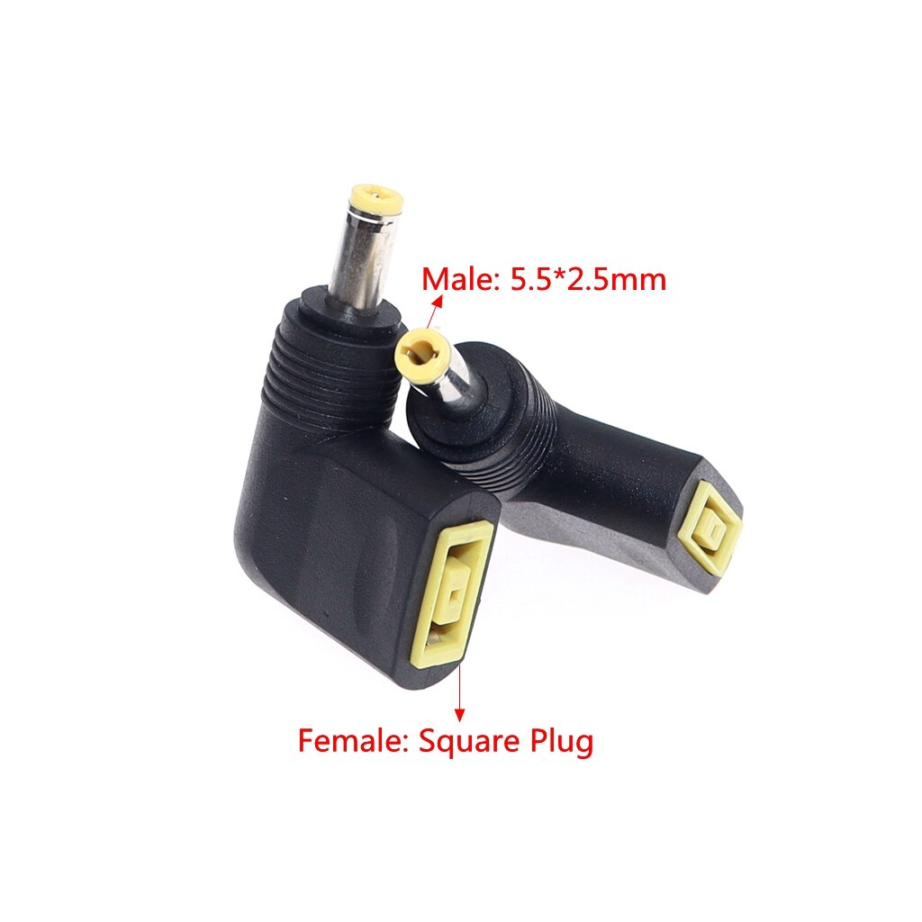 Laptop Dc Adapter Vierkante Vrouw Naar 7.9X5.5Mm 5.5X2.5Mm 4.0X1.7Mm 5.5X2.1Mm Male Dc Stekker 90 Graden Connector: 5.5-2.5mm