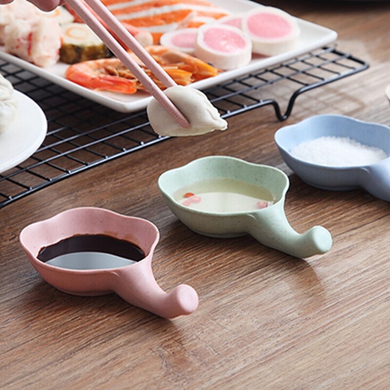 Sauce Snack plats Mini poignée petite vaisselle créative mignonne Sauce soja vinaigre Snack plat pour la maison vaisselle accessoires