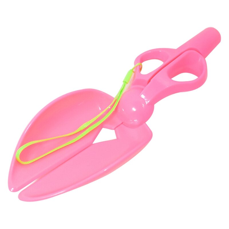 Pince à merde en plastique pour chien et chat, en forme de ciseaux, ramassage des déchets, ramassage des excréments, outils de nettoyage propres, fournitures pour animaux de compagnie: Pink