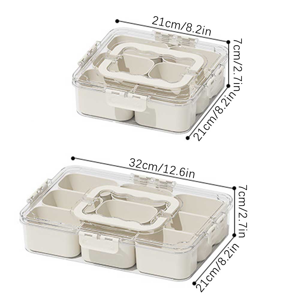 Geteilter Lebensmittelbehälter, Gewürzbox, 6/9 Fächer, Snack-Tablett, Haushaltsbedarf
