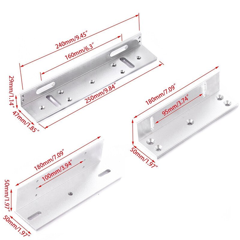 Soporte Zl para puerta interior 280Kg/600Lbs fuerza de retención cerradura eléctrica magnética