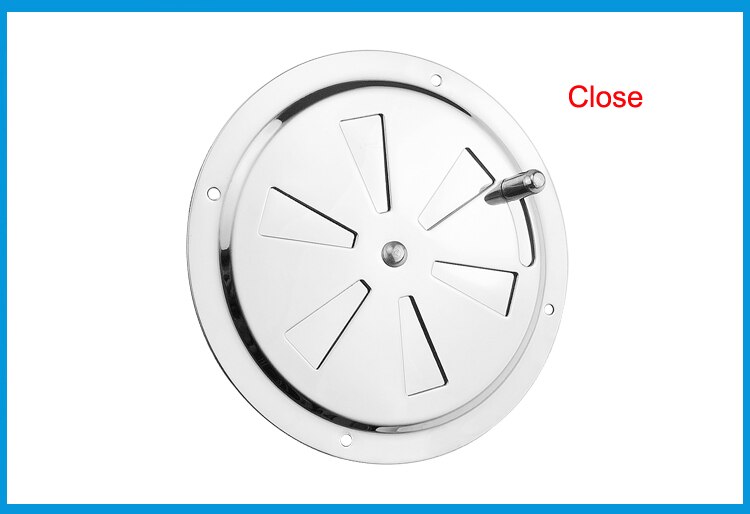 2 stk rustfrit stål 316 båd marine rund luft jalousi udluftningsgitter ventilation lameller ventilator grill dæksel side knop åbning